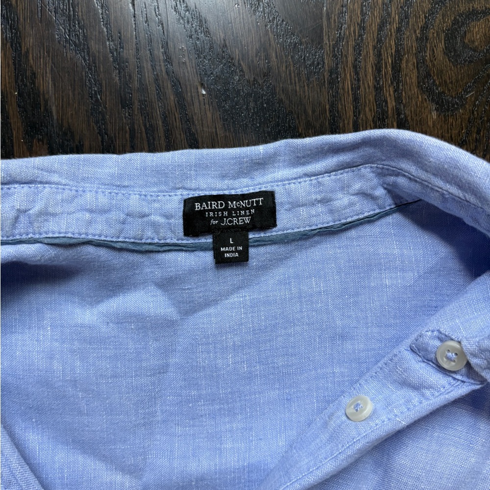 J. Crew Blue linen Button Down Shirt dress